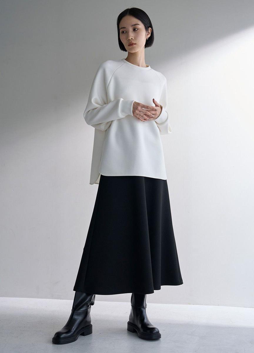 太空棉後拉鍊圓領上衣